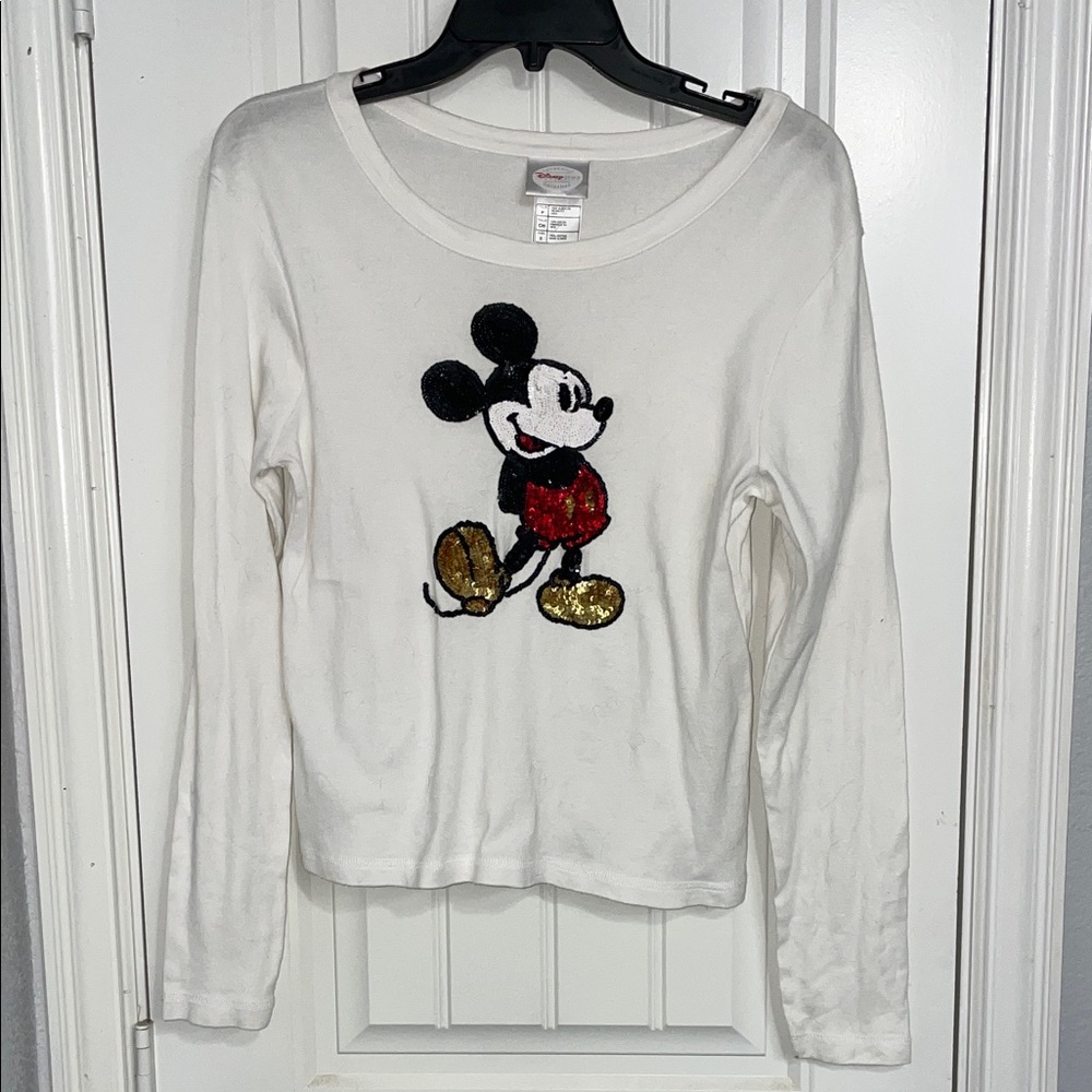 Disney White Top with Sequined Design